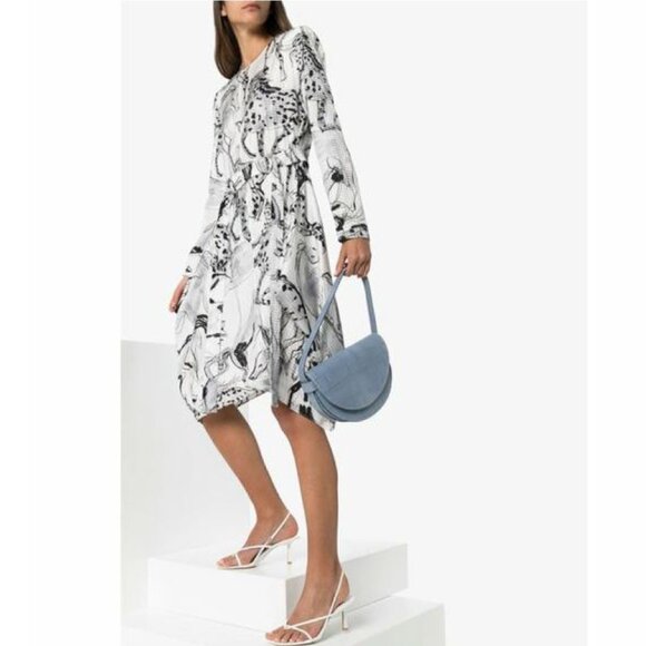 STELLA MCCARTNEY KALYN HORSE PRINT ASYMMETRIC DRESS SIZE S 40 IT $2885 - Picture 1 of 12